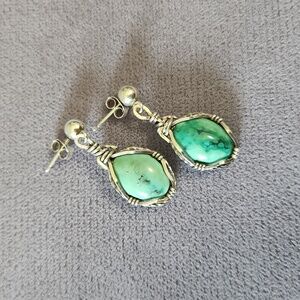 Turquoise Silver Earrings Mother's Day Gift
